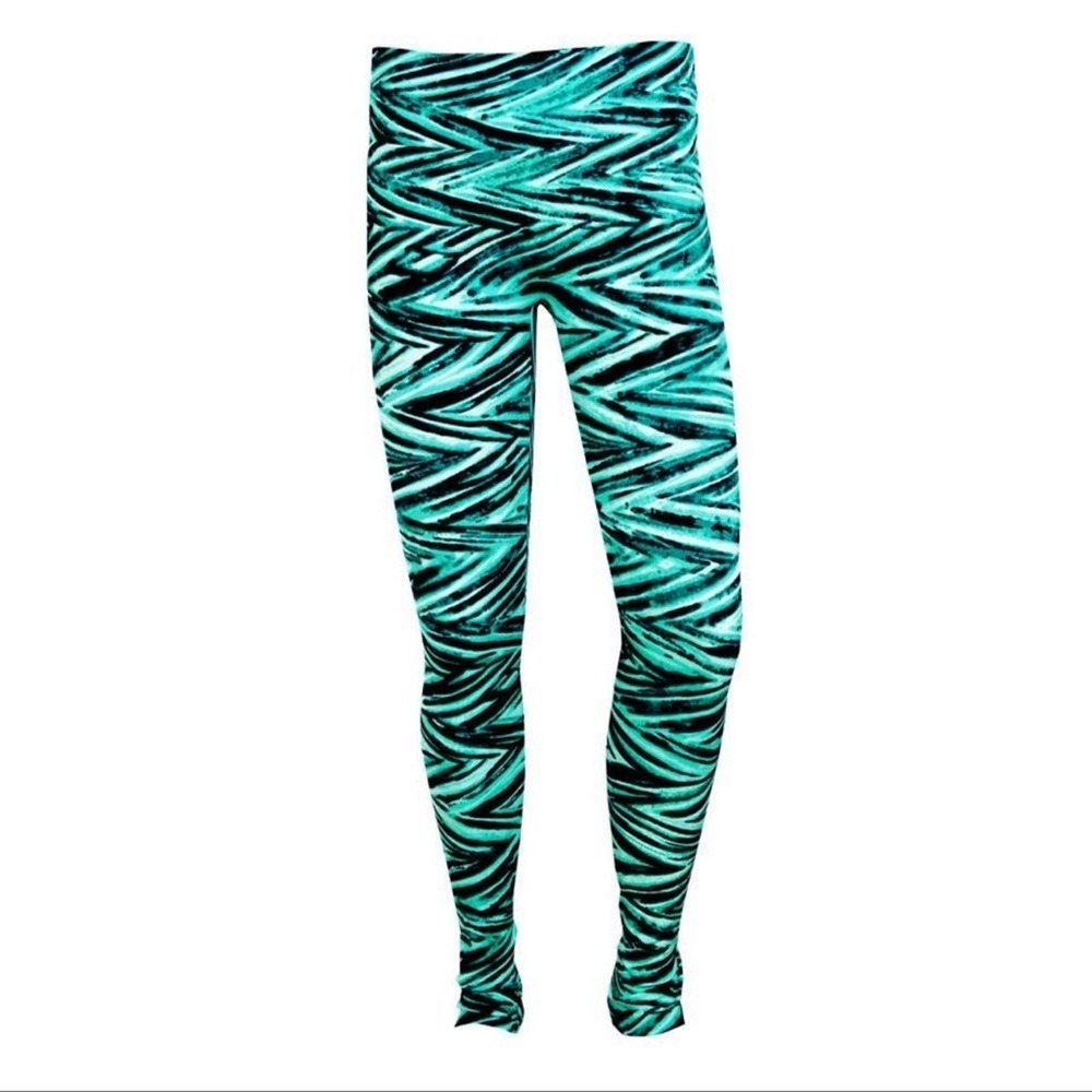 K-Deer Kids Vertigo Teal Leggings Geometric